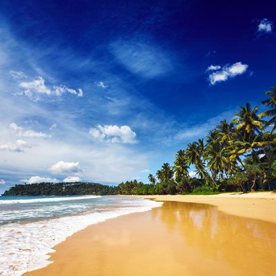 Tropical vacation holiday background - paradise idyllic beach. Sri Lanka